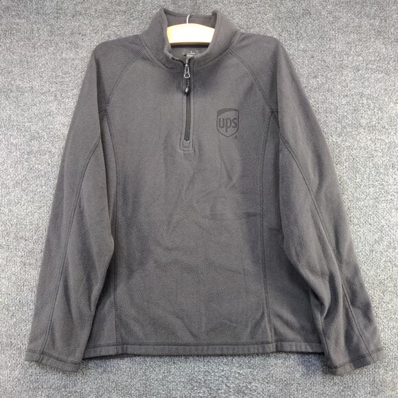 UPS 1/4 Zip Men's Uniform Fleece Jacket Gray M Graphic Logo Employee - Picture 5 of 13